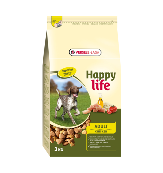 Happy Life Adult met Kip - Hondenvoer - 3kg