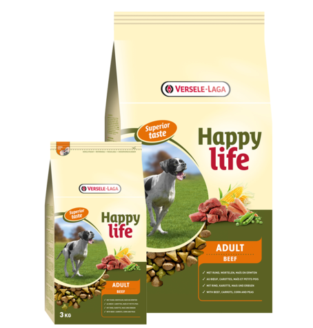 Happy Life Adult met Rund - Hondenvoer - 3kg