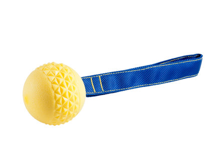 SPEELGOED HOND TPR BAL TOUW YELLOW VANILLA 6,3CM