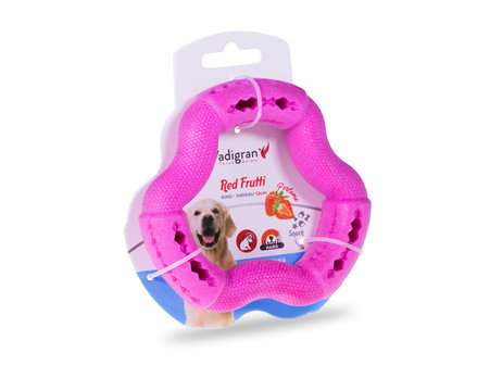 SPEELGOED HOND TPR RING RED FRUTTI 12CM