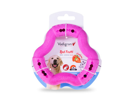 SPEELGOED HOND TPR RING RED FRUTTI 12CM