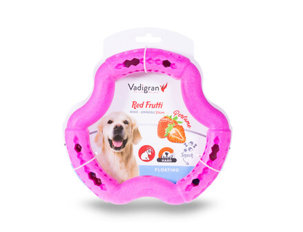 SPEELGOED HOND TPR RING RED FRUTTI 21CM