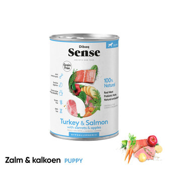 Dibaq Sense Grain Free Zalm &amp; Kalkoen Puppy 380gr