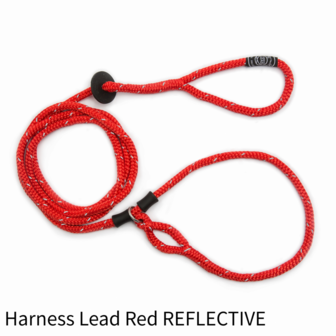 Harness Lead Red REFLECTIVE anti trek / anti ontsnap systeem