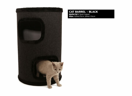 Krabton - Cat Barrel - Black - 70cm