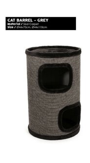 Krabton - Cat Barrel - Grey - 70cm