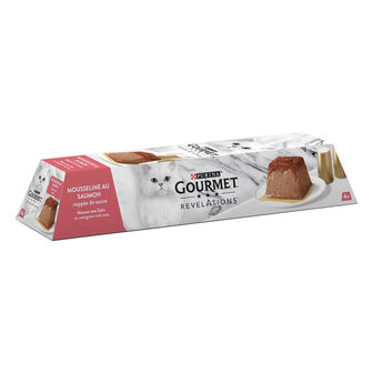 PURINA GOURMET&reg; REVELATIONS&trade; Mousse met Zalm en overgoten met saus 4x57gr