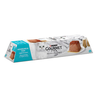 PURINA GOURMET&reg; REVELATIONS&trade; Mousse met Tonijn en overgoten met saus 4x57gr