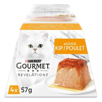 PURINA GOURMET&reg; REVELATIONS&trade; Mousse met Kip en overgoten met saus 4x57gr