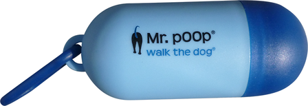 Mr Poop Walk The Dog poepzakhouder - blauw