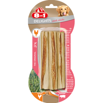 8in1 Delights Pork Sticks - 3st