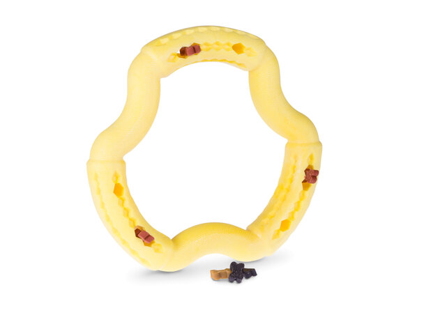 SPEELGOED HOND TPR RING YELLOW VANILLA 21CM