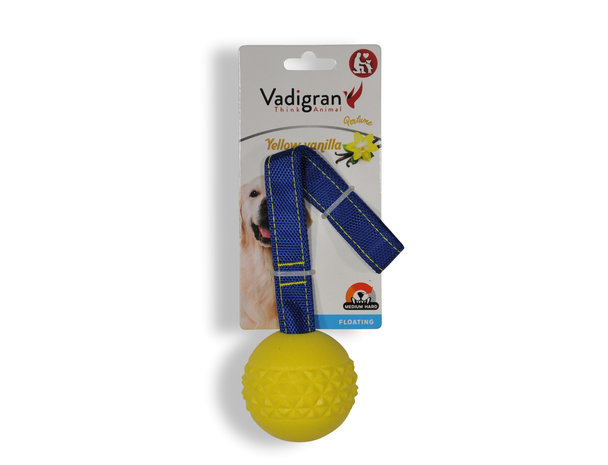 SPEELGOED HOND TPR BAL TOUW YELLOW VANILLA 6,3CM