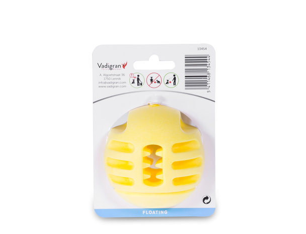 SPEELGOED HOND TPR BAL YELLOW VANILLA 8CM