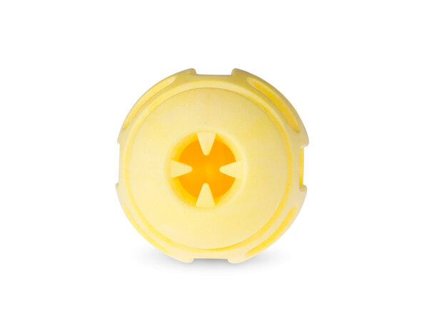 SPEELGOED HOND TPR BAL YELLOW VANILLA 8CM