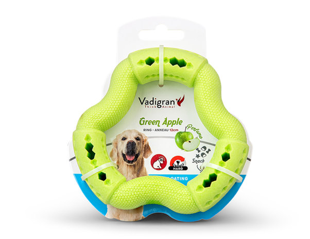 SPEELGOED HOND TPR RING GREEN APPLE 12CM