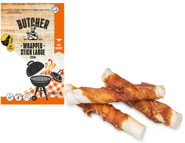 Butcher Chciken Wrapped Stick 12cm - 150gr - LARGE