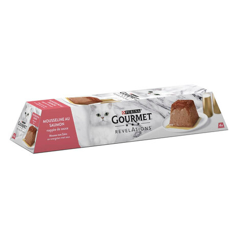 PURINA GOURMET® REVELATIONS™ Mousse met Zalm en overgoten met saus 4x57gr