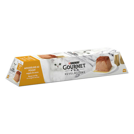 PURINA GOURMET® REVELATIONS™ Mousse met Kip en overgoten met saus 4x57gr