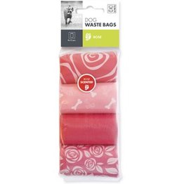 M-PETS dog waste bags rose 4x15stuks - hondenpoepzakjes