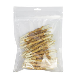 Buffelhuid Rollstick (Wit - Met Kip) 13cm - 30-Pack