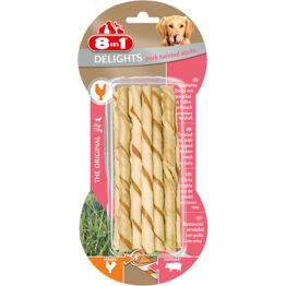 8in1 Delights Pork Twisted Sticks XS - 10st